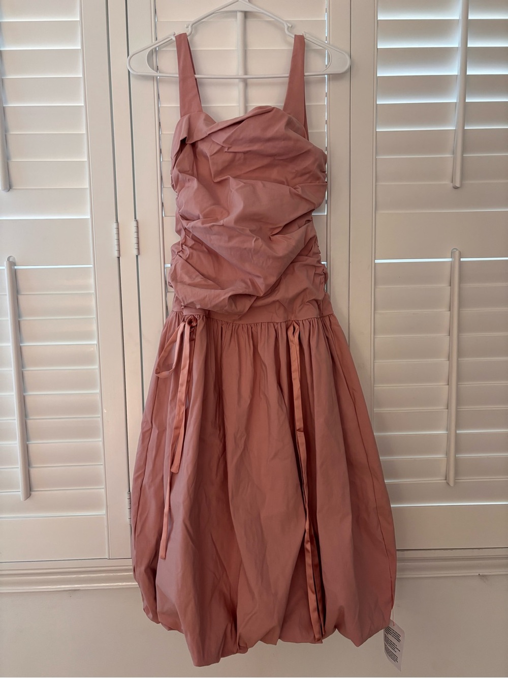 ASOS Dusty Rose Ruched Taffeta Prom Dress